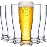 Amazing Abby - Genny - 22-Ounce Plastic Beer Glasses (Set of 6), Plastic Pilsner Glasses, Reusable Cups, BPA-Free, Shatter-Proof, Dishwasher-Safe, Perfect for Poolside, Outdoors, Camping, and More