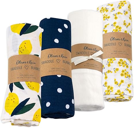 lemon swaddle blanket