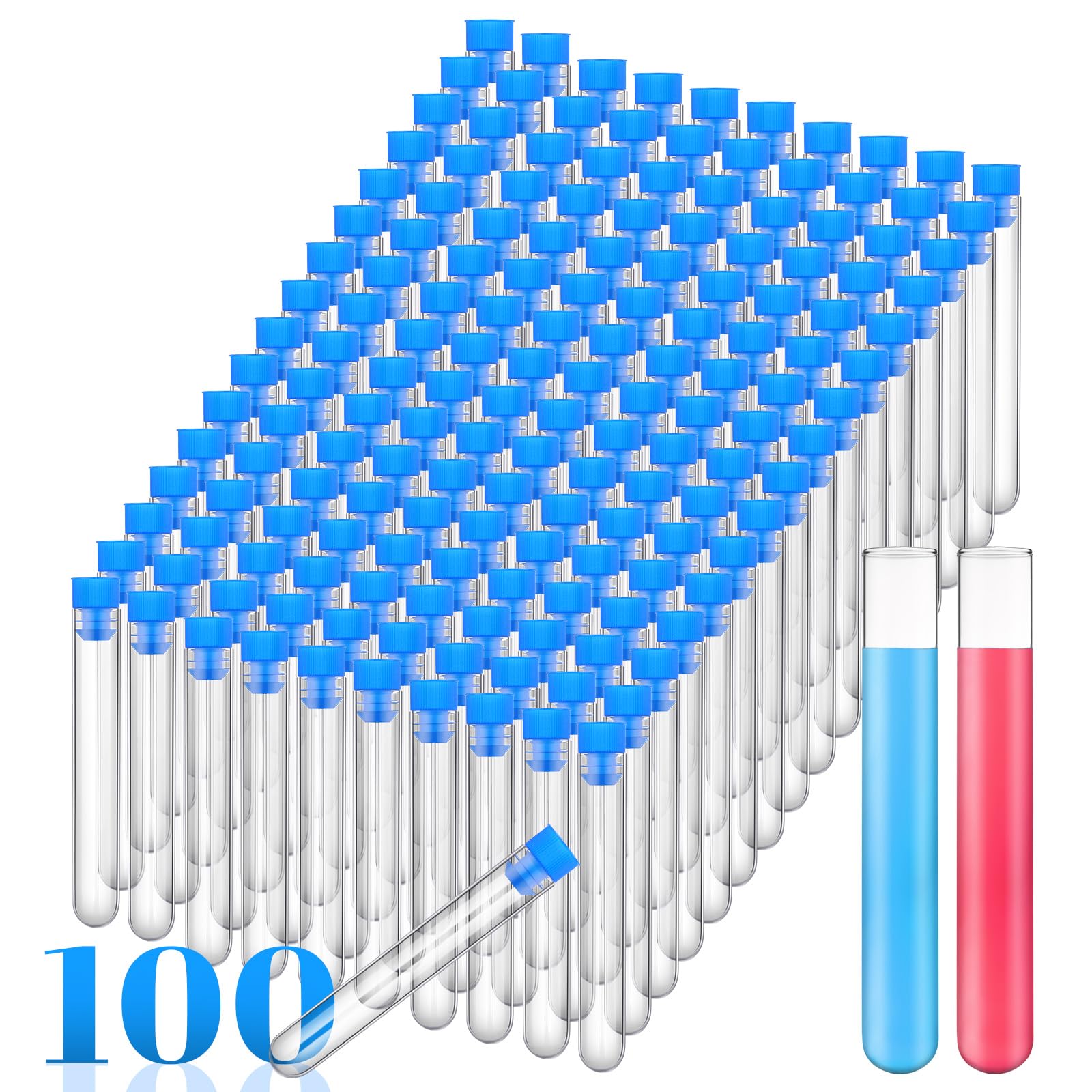 Hoteam 100 Pieces Test Tubes 16 x 100 mm Clear