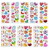 24 Sheets(350+) Heart 3D Puffy Stickers for
