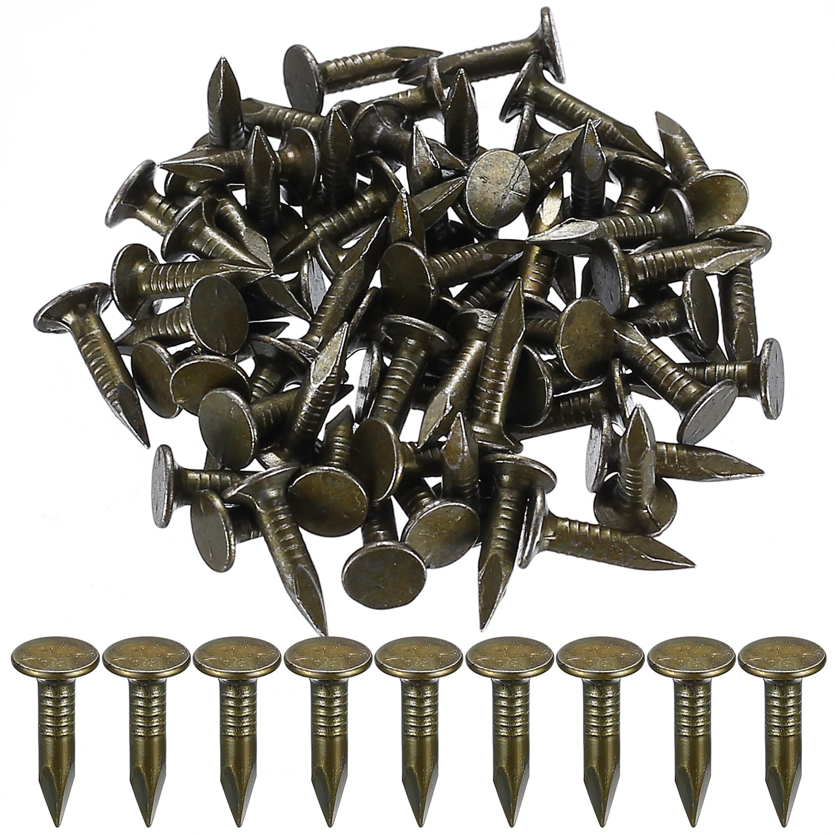 100 Pcs Clout Nails 20mm, Shed Roof Roofing Felt Nails Tacks, Large Head Alloy Steel Roofing Felt Pins for Securing Outdoor Woodwork Fence Construction Roof Tiles Shed Felt Roofing Nails