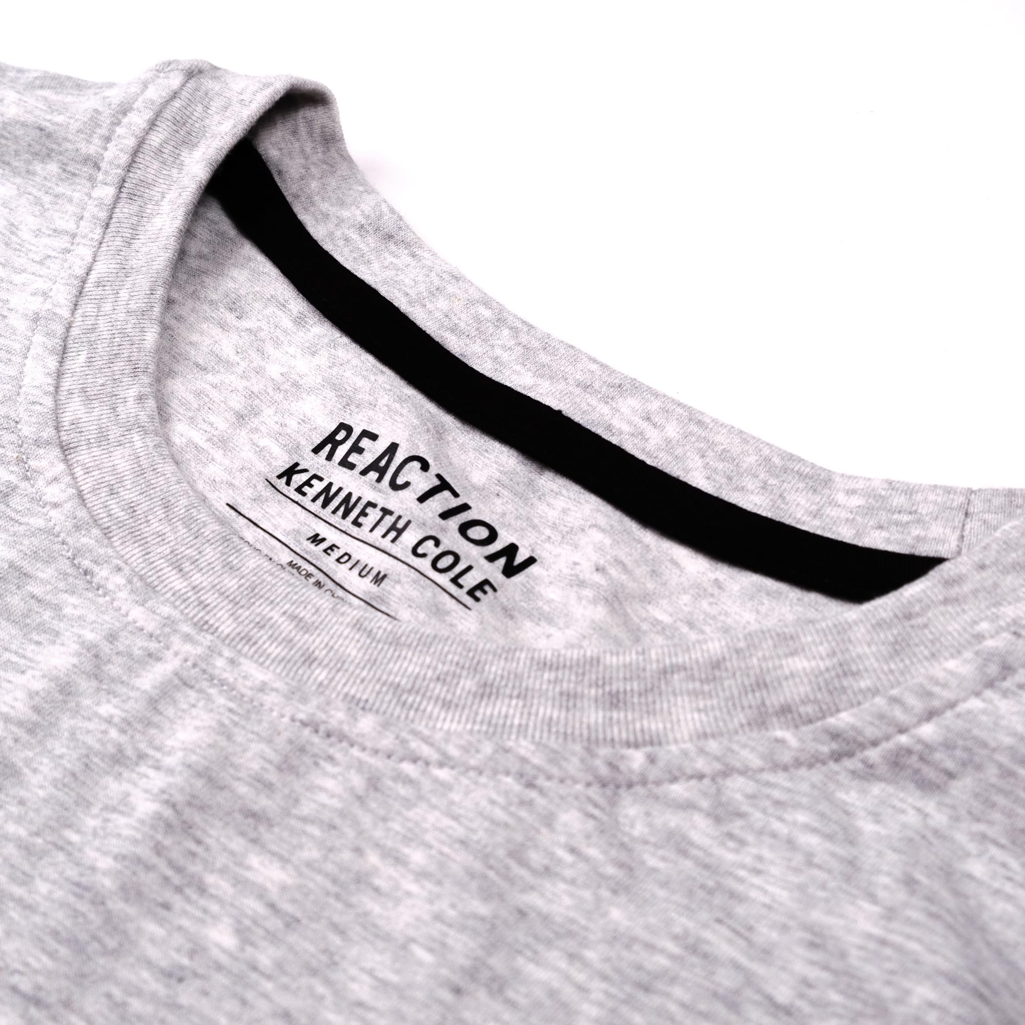 Kenneth Cole REACTION Mens T-Shirt Pack of 3 - UPF 50+ Cotton/Spandex Jersey Slim Fit T Shirts for Men (Black/White/Grey, Medium)