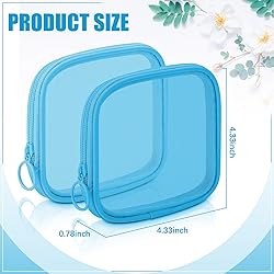 Weewooday 4 Pcs Mesh Makeup Bag Mesh Cosmetic Bag