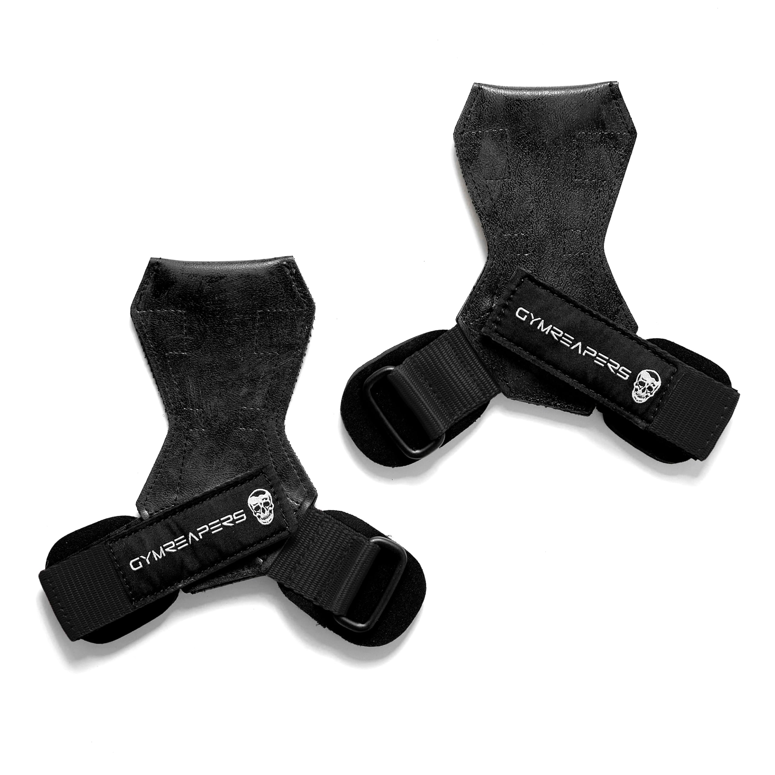Gymreapers Weight Lifting Grips (Pair) for Heavy Powerlifting, Deadlifts, Rows, Pull Ups, with Neoprene Padded Wrist Wraps Support and Strong Rubber Gloves or Straps for Bodybuilding