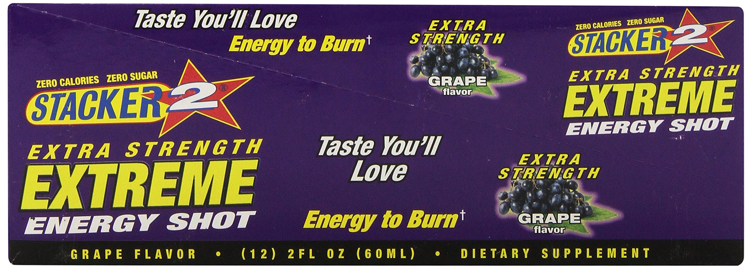Stacker 2 Xtra Extreme Energy Shot Grape case 12 bottles