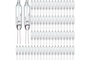 Mudder 50 Pcs 3.5 Volt Mini Christmas Tree Replacement Bulbs for Incandescent String Lights for Holiday Decoration Pinched Base, 0.43 Watt 125 mA (Clear)