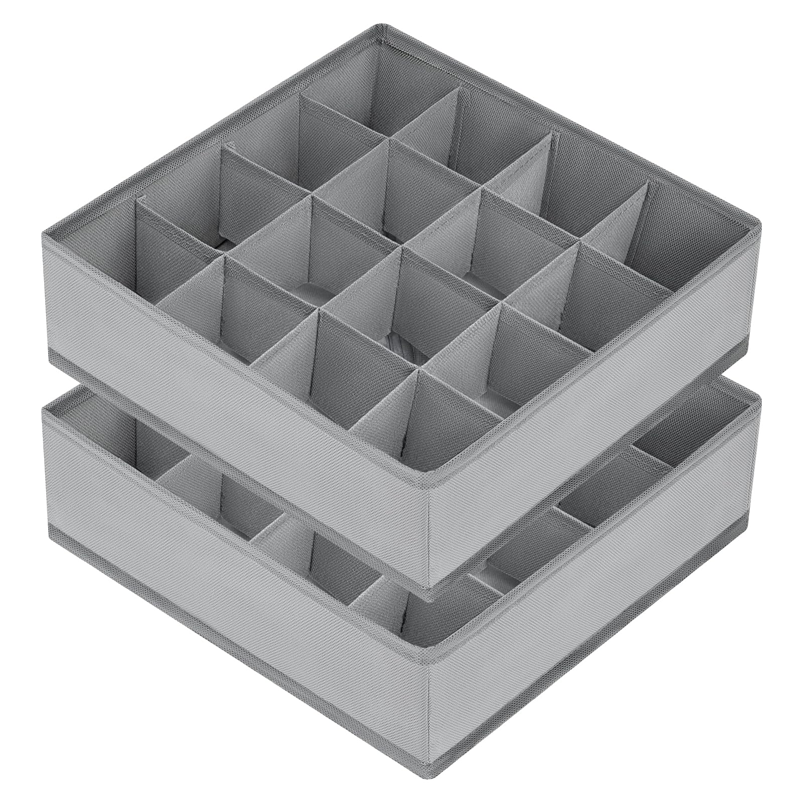 Photo 1 of DIMJ Sock Organizer Drawer Organizer -Underwear Organizer Divider for Storing Socks 24 Cell + 16 Cell, Handkerchiefs, Ties, Belts, Grey