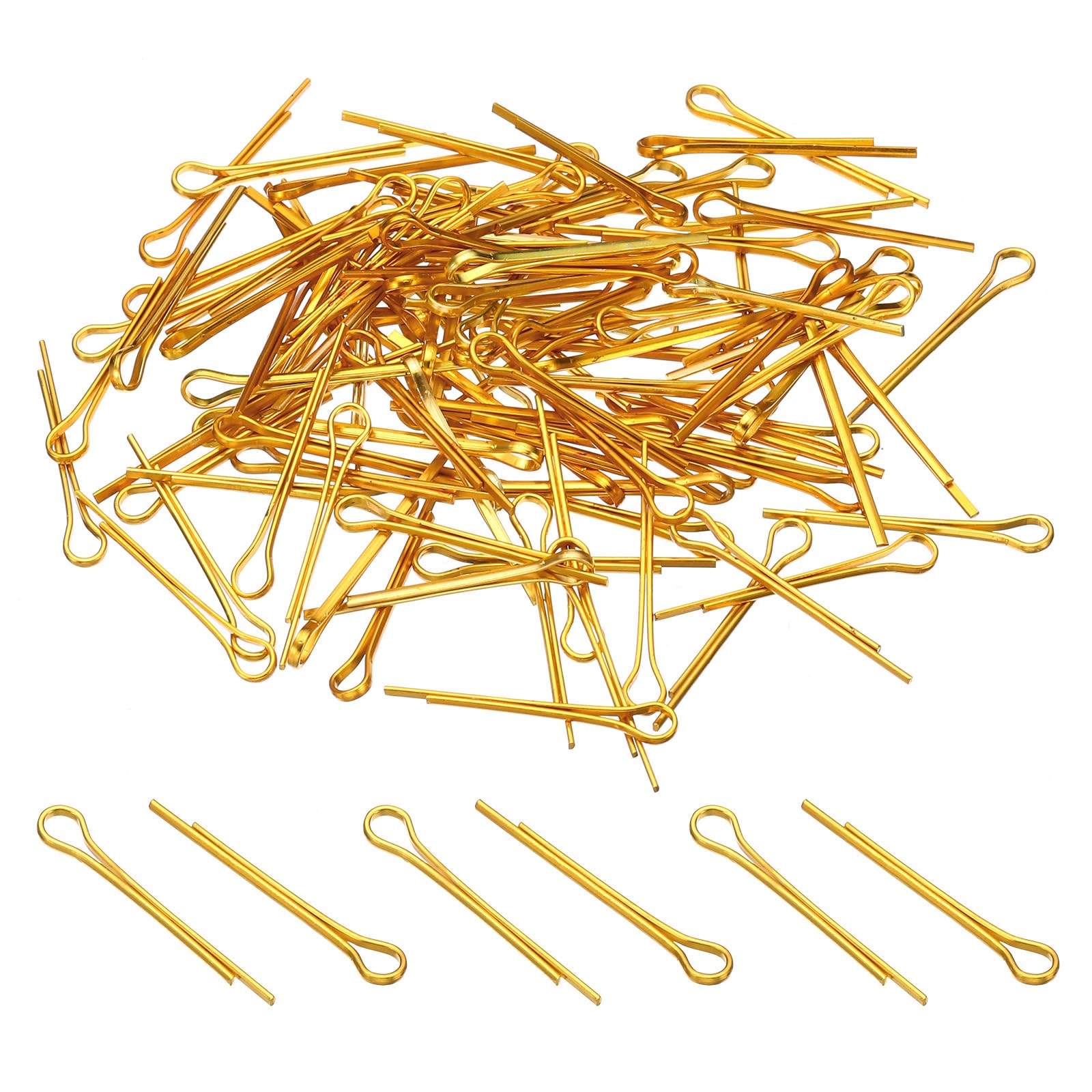 PATIKIL 1.2x19mm Aluminium Cotter Pins, 400Pcs Split Pin Fastener Clips for Fastening Crystals Parts, Chandelier Replacements, Gold