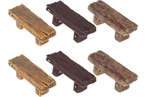 ECSiNG 6PCS Miniature Resin Benches Fairy Garden Bonsai Ornaments Park Street Seat Dollhouse Decoration Accessory Landscaping Decors 5.6 cm x 1.8 cm