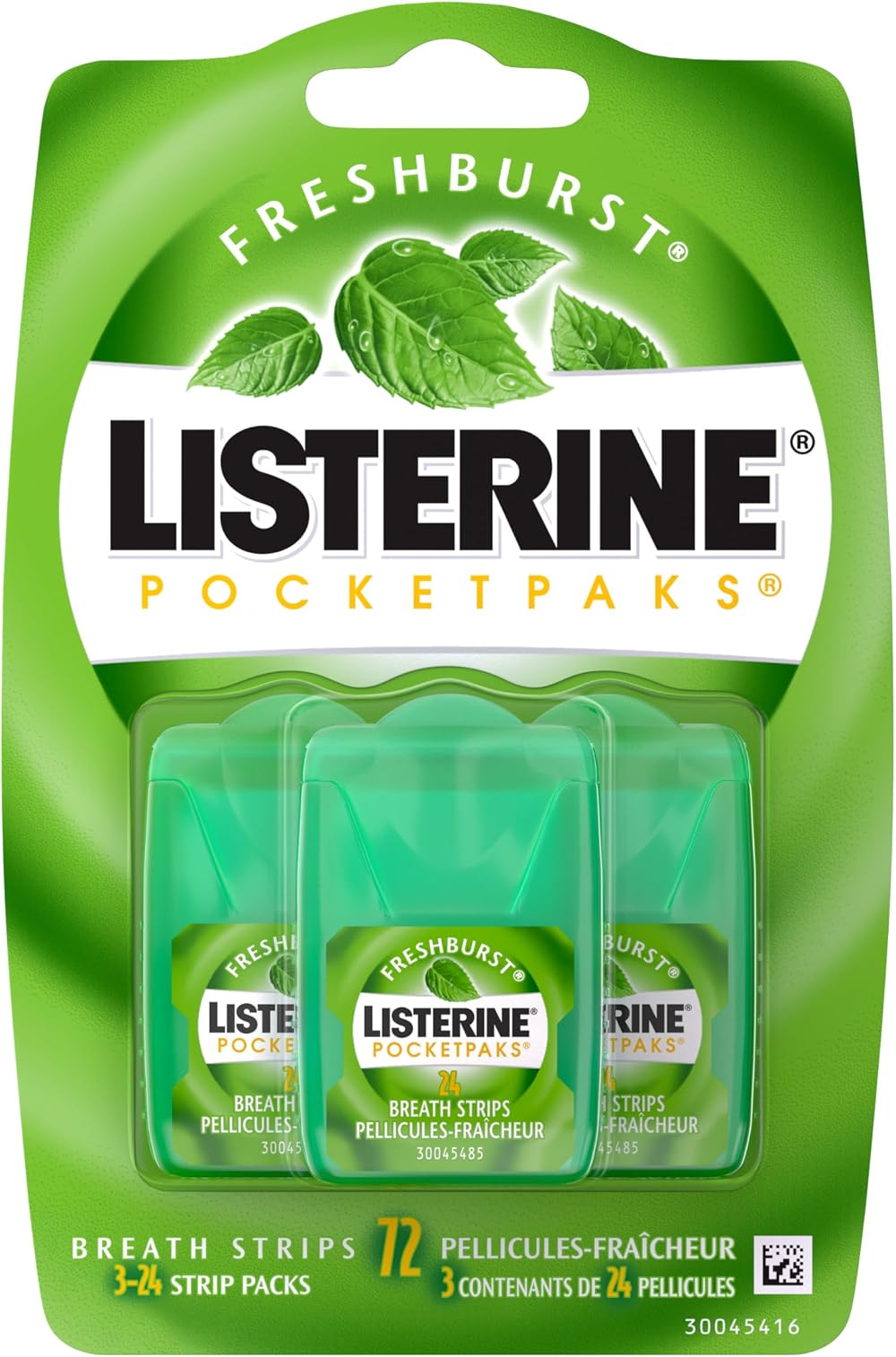 Listerine Freshburst Pocketpaks Breath Strips 24-Strip Pack 3 Pack