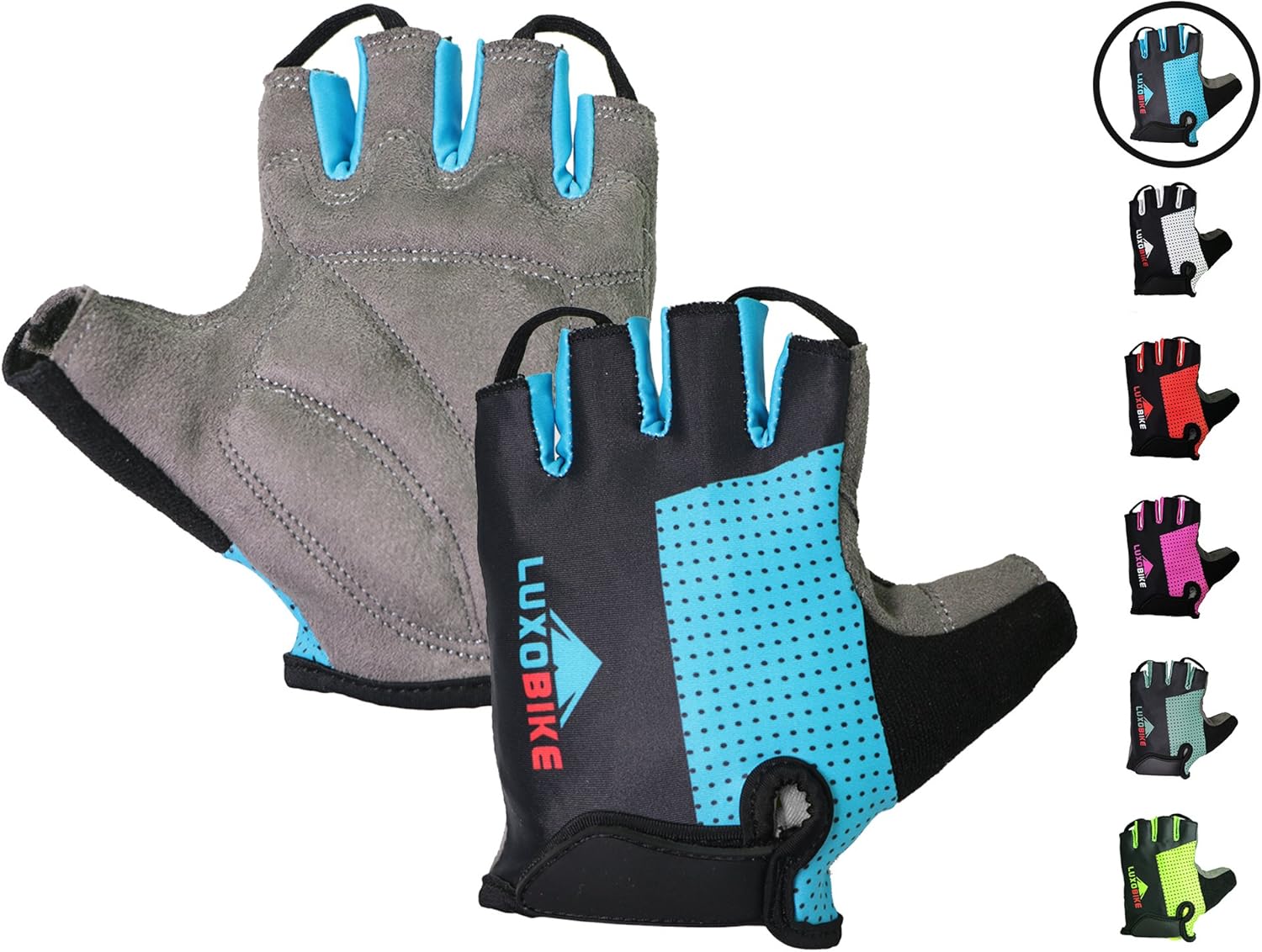 LuxoBike Cycling Gloves Bicycle Gloves Bicycling Gloves Mountain Bike Gloves – Anti Slip Shock Absorbing Padded Breathable Half Finger Short Sports Gloves Accessories for Men/Women: Clothing