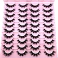 HBZGTLAD 20 Pairs 25 mm 3d Mink Lashes Bulk Faux with Custom Box Wispy Natural Mink Lashes Pack Short Wholesales Natural False Eyelashes (ja29)