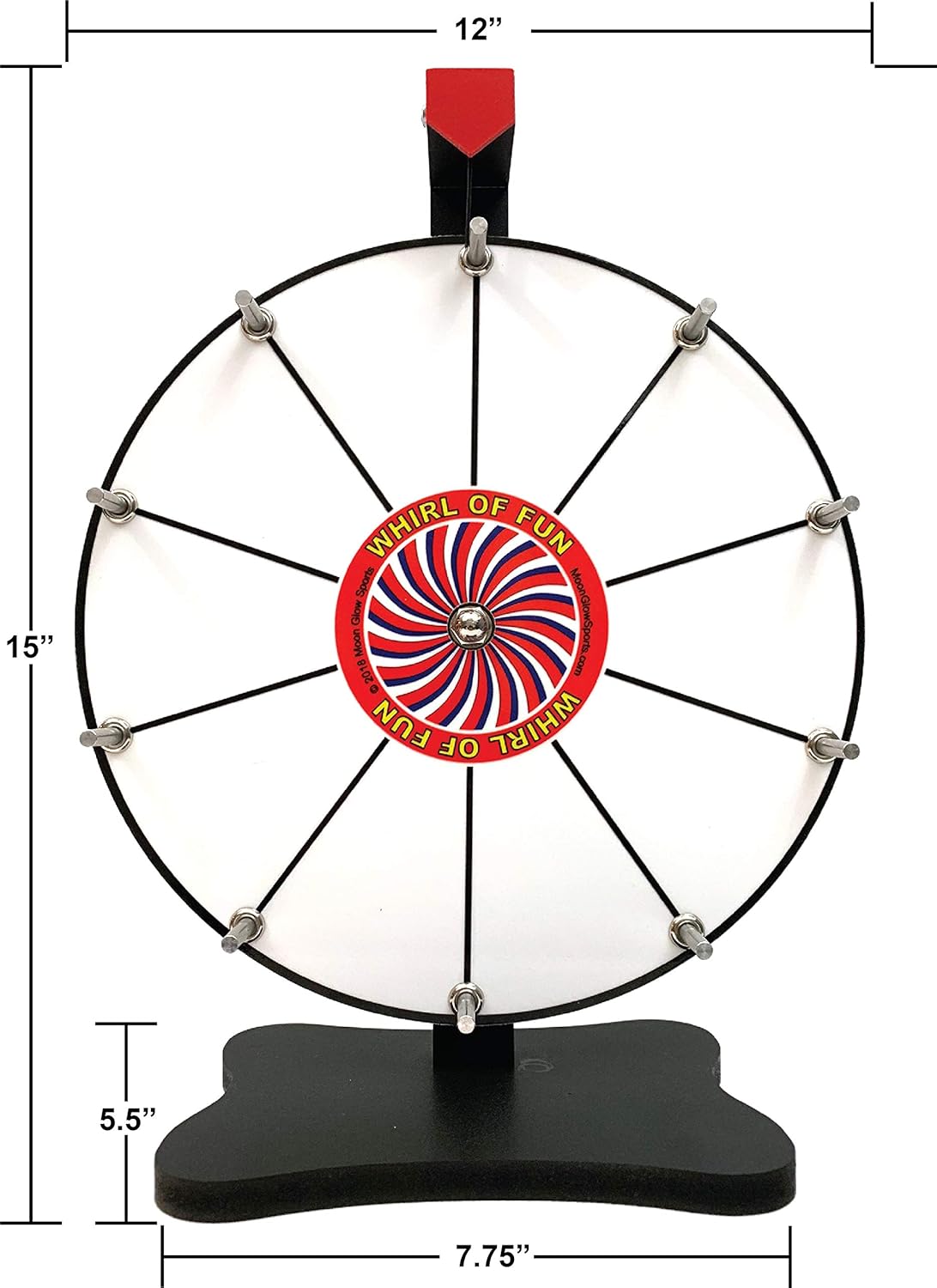 custom spinning wheel on Whirl Of Fun Prize Wheel 12 Inch Whiteboard Tabletop Spinning Wheel With Stand Made In Usa Customize 10 Slots Casino Prize Wheels
