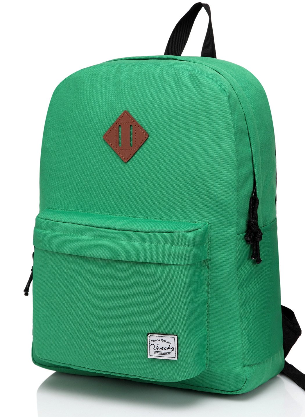 VASCHY School Backpack, Lightweight Water Repellent Backpack Men School Bag Women Children Boy Leisure for Girl School High School Teenagers College Business Travel, 16-Green, Taille unique, daypack