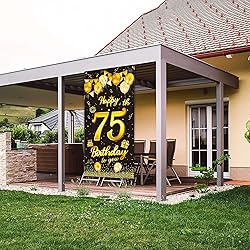 wongmode Happy 75th Birthday to You Door Banner