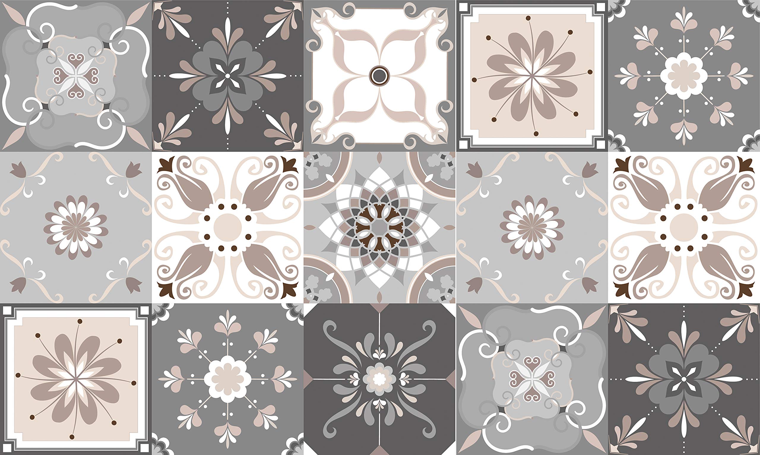 Blindecor Grey Vinyl Tiles 49cm x 150cm