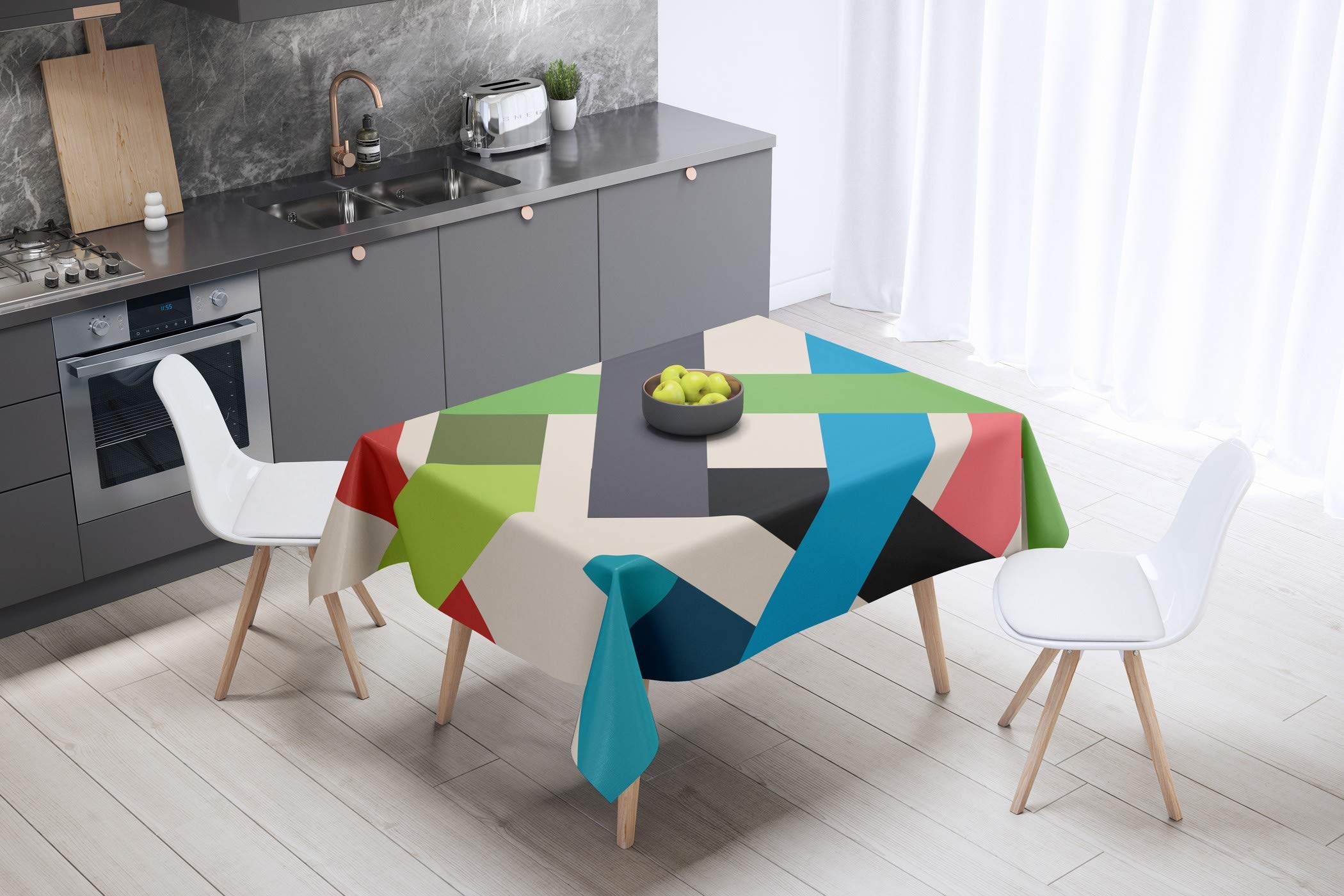 Bonamaison Kitchen Decoration, Tablecloth, 140cm x 140cm - Designed and Manufactured in Turkey