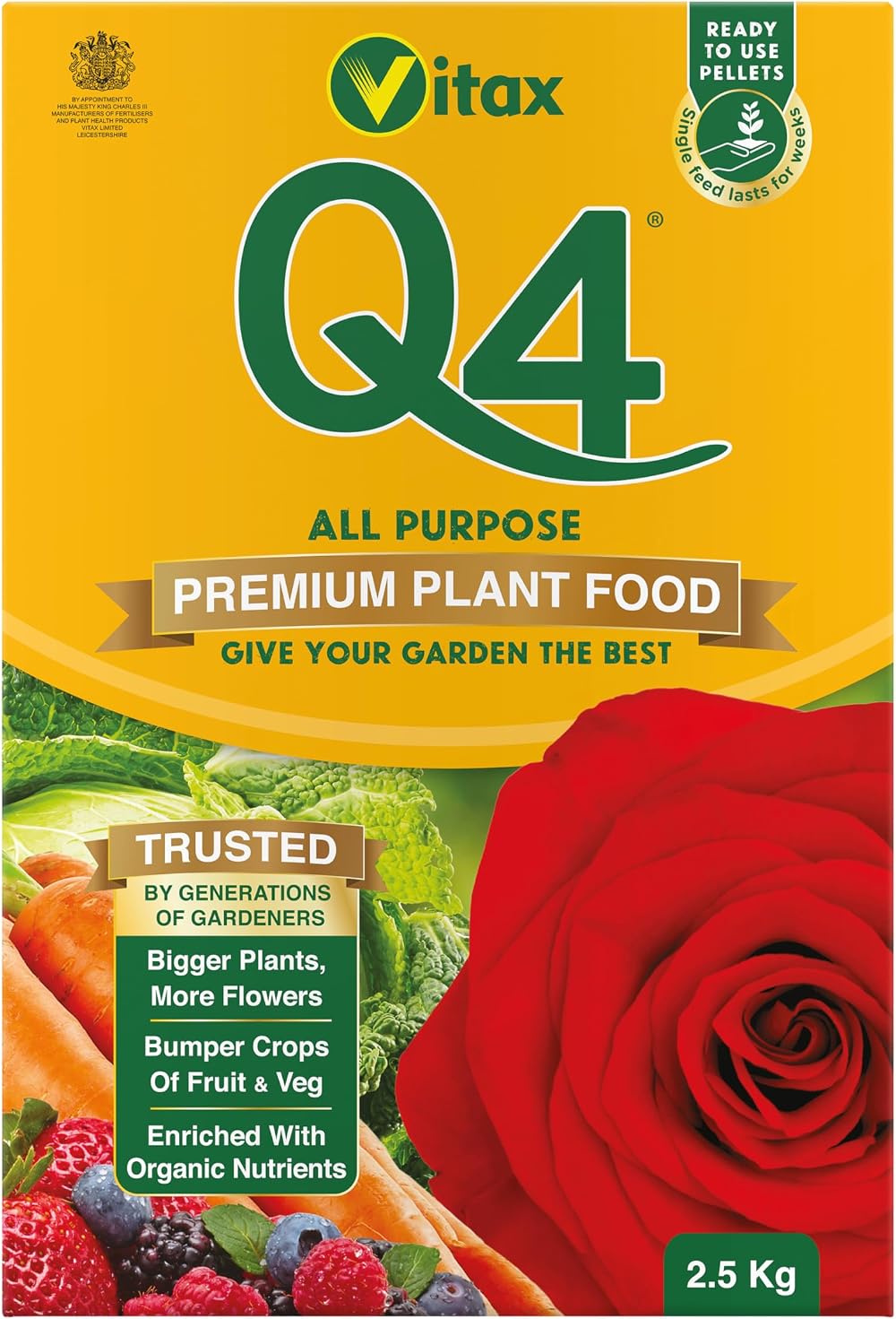 Vitax Q4 All Purpose Plant Food Fertiliser 2.5 Kg Pelleted Slow Release