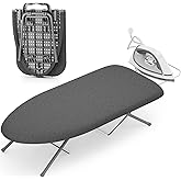 KINGBOARD Tabletop Ironing Board, Small Ironing Board with Iron Rest, Folding Iron Board, Extra Thick Cover, Portable Tableto