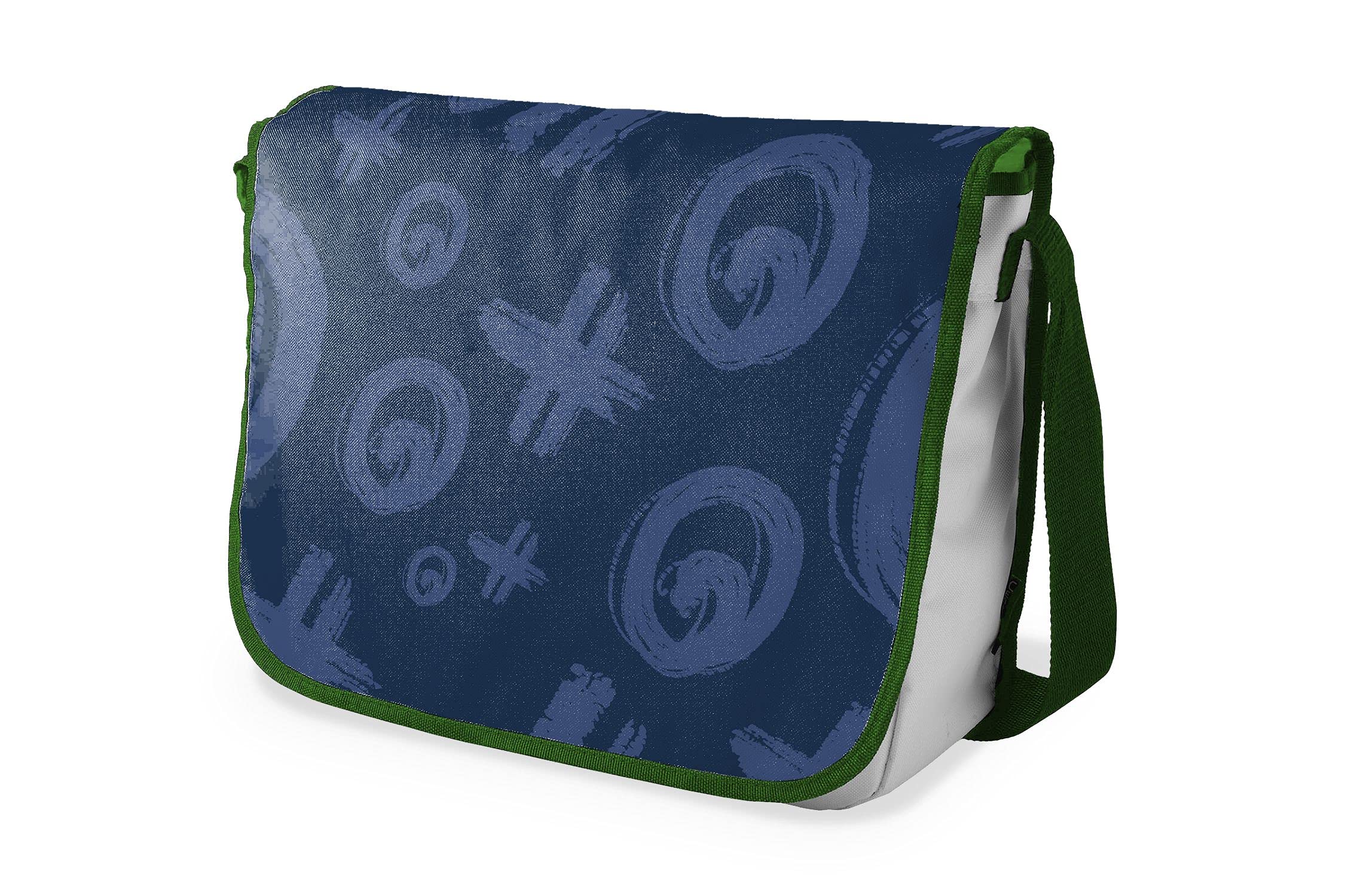 Bonamaison Digitally Printed Messenger School Bag with Khaki Strap for Students, Cross Body Bag, Courier Bag, Shoulder Bag for School, Back to School, Size: 29x36 Cm