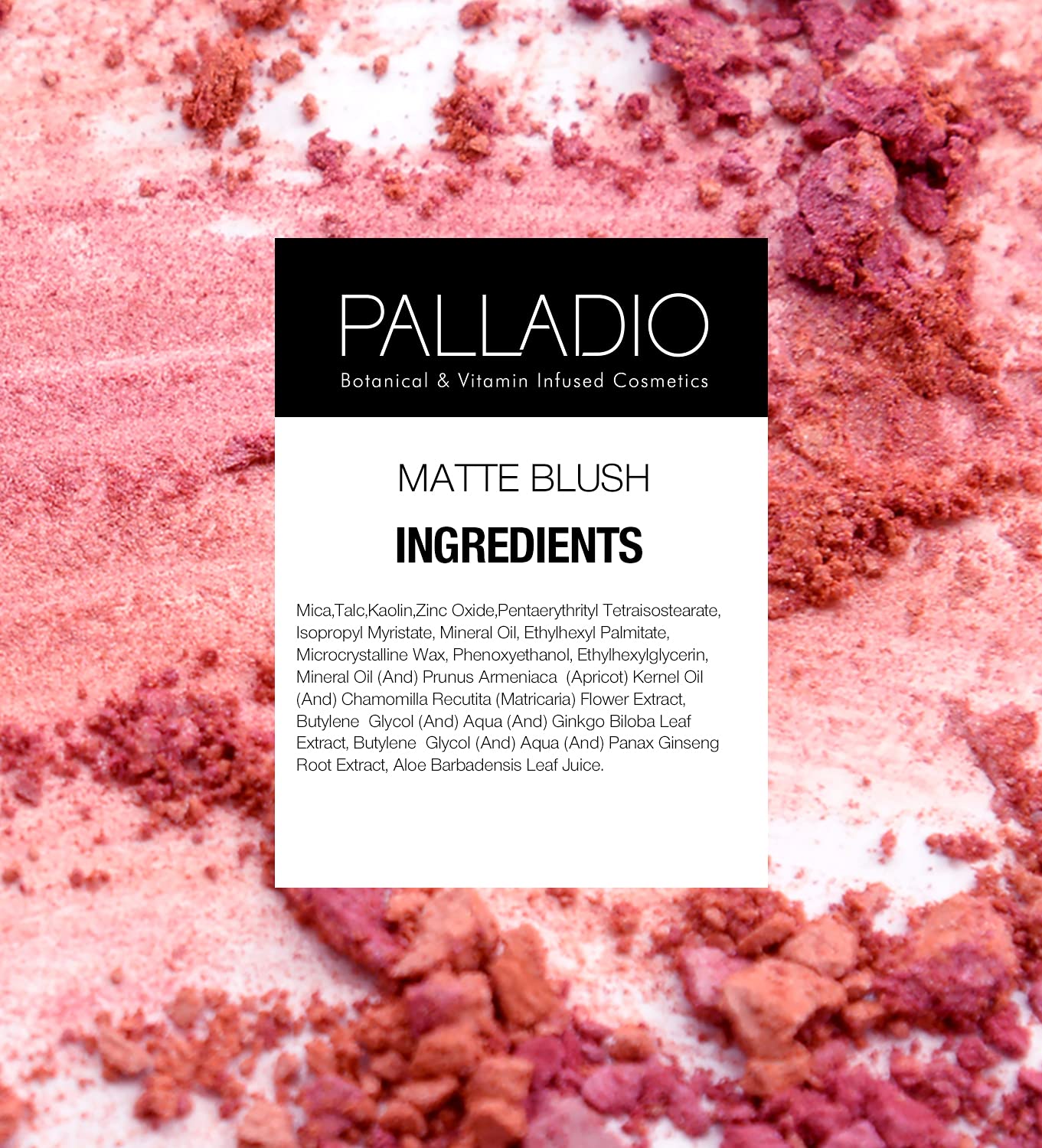 Palladio Matte Blush, Brushes onto Cheeks Smoothly, Soft Matte Look and Even Finish, Flawless Velvety Coverage, Effortless Blending Makeup, Flatters the Face, Convenient Compact, Peach Ice