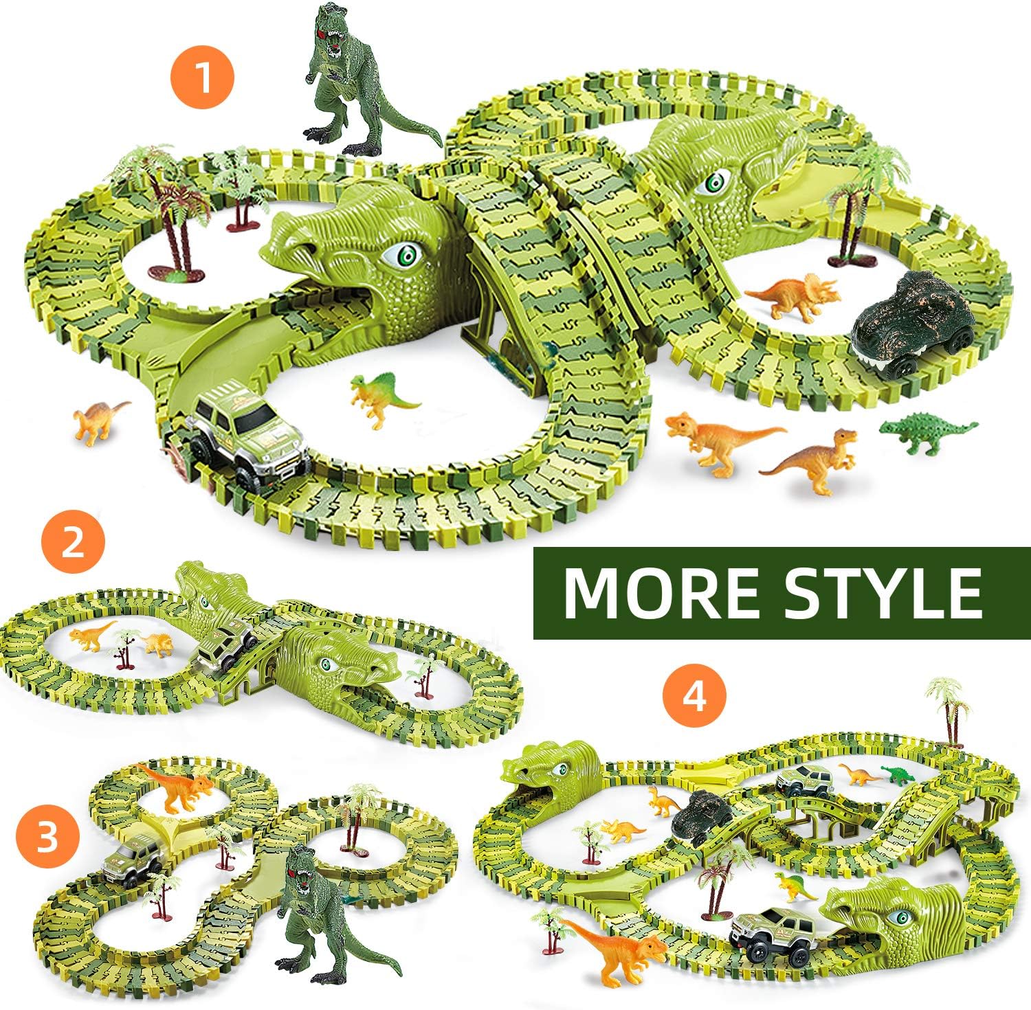 burgkidz Dinosaur Kids' Play Car Race Tracks - Image 4