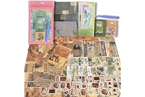 Gryast 286pcs Scrapbook supplies paper Journaling aesthetic supplies Vintage ephemera Junk journal kit for Art sticker book Bullet Journals Planners Collage Decoupage Decor Gifts (Mirror garden)