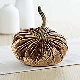 Luxe Sand Small Velvet Pumpkin, Handmade Home