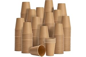 Dbfenglilian 1000 Count 6 oz Kraft Paper Cups – Unbleached Brown Disposable Cups for Hot & Cold Drinks, Perfect for Home, Off