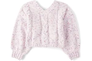 The Children's Place Girls Long Sleeve V-Neck Pullover Sweater