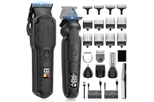 Scttomon Professional Hair Clipper for Men Hair Cutting Kit Men's Beard Trimmer Hair Trimmer Shaver Cordless Barber Clippers and Trimmers Set Black