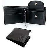 Leather Syndikate Bifold Wallet for Men with Premium Cowhide Leather Slim Wallet, Minimalist Design, Multiple Card Slots, Stylish Durable Gift-Ready Men’s Wallet (Black)