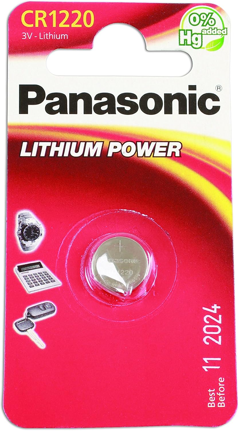 Connect 36910 Panasonic Coin Cell Battery CR1220 1pc, Silver