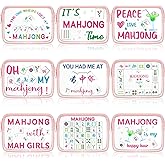 Abbylike 9 Pcs Mahjong Gift Clear Makeup Bag for Women Mahjong PVC Cosmetic Zipper Pouch Mah Jong Lover Gift Bags Mah Jong Lucky Gifts for Friends Players Game Night Birthday Christmas Travel Pouch