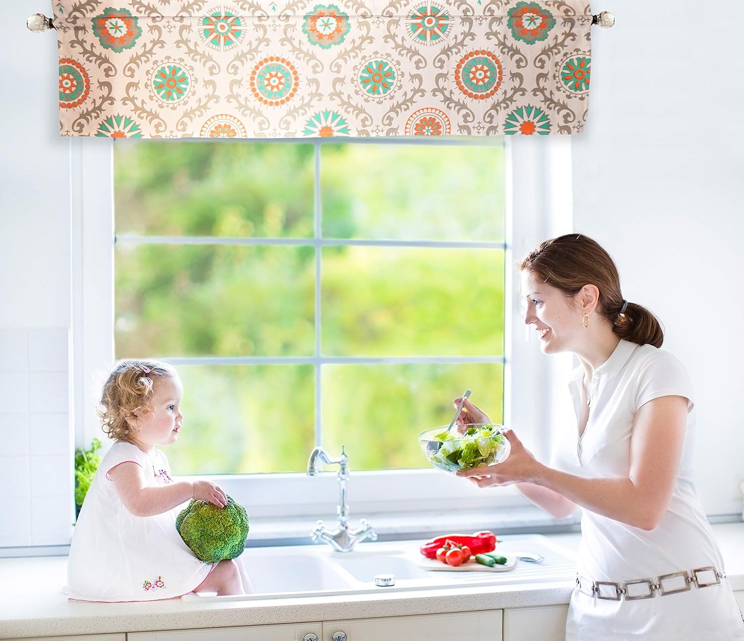 Best orange kitchen curtains valance