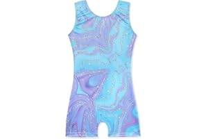 HOZIY Gymnastics Leotards for Girls Unicorn Aurora Rainbow Mermaid Dinosaur Cupcake Sparkle Biketard Toddlers Kids Children