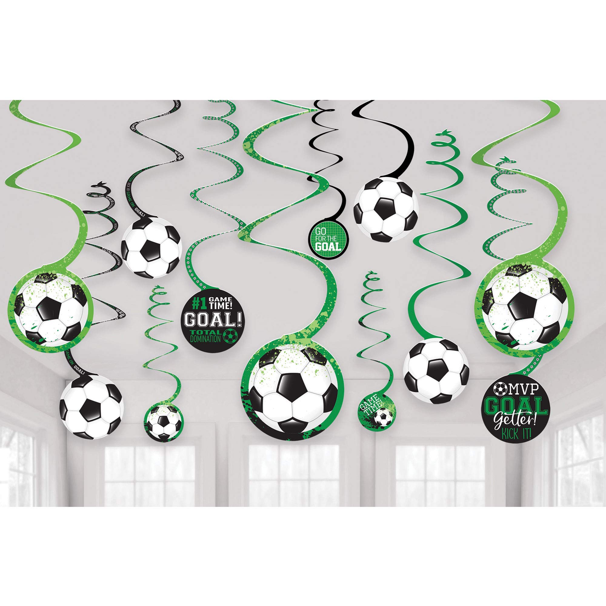 amscan 672902 Goal Getter Football Decoration Spirals