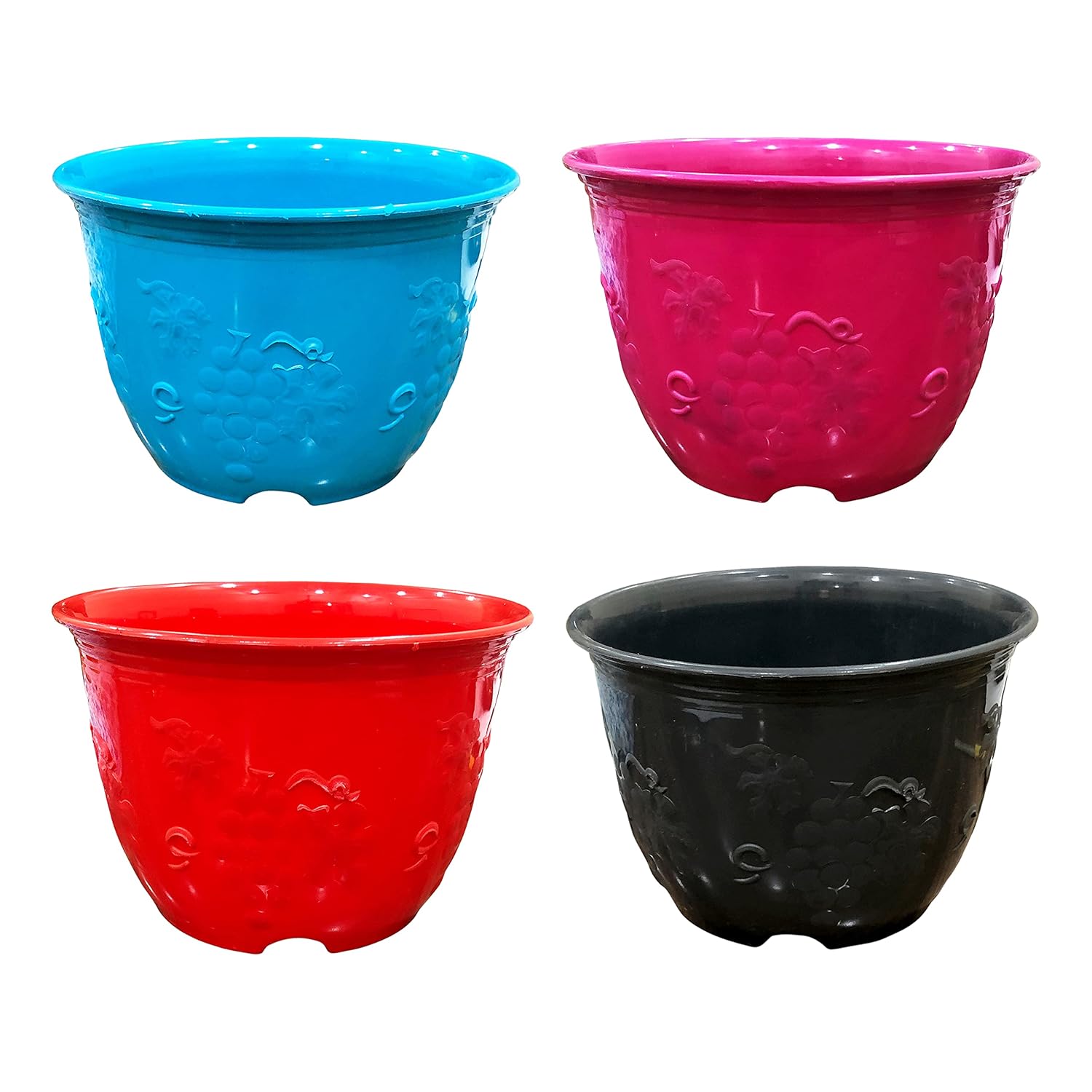 SHOPMEFAST 8Inch Plastic Planters Flower Pots Modern Decorative