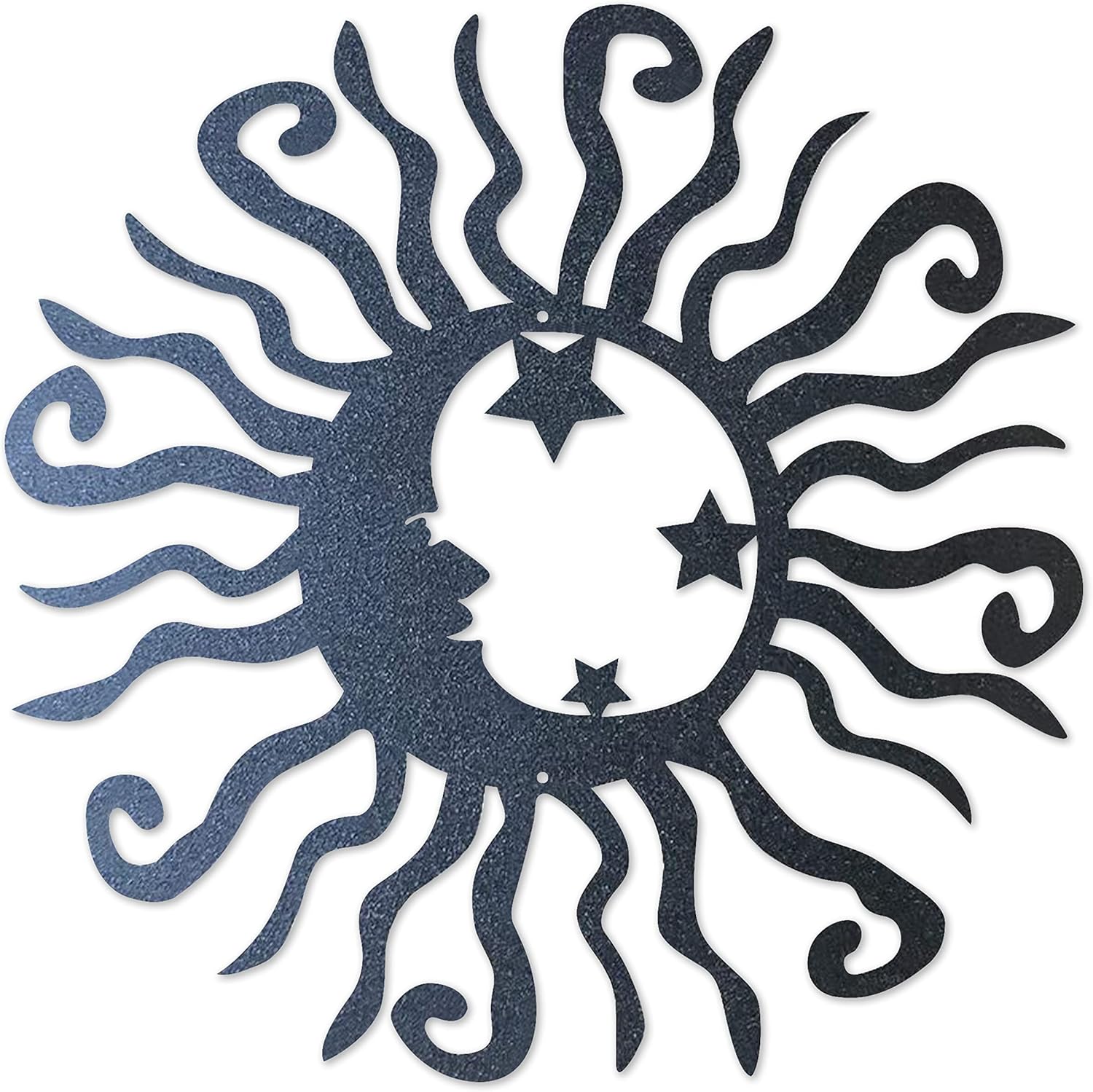 Plaques & Wall Art - Riverside Designs Wacky Solar Moon Metal Wall Art Steel Outdoor Decor | Heavy-Duty and Waterproof | Made in USA (Black, 24