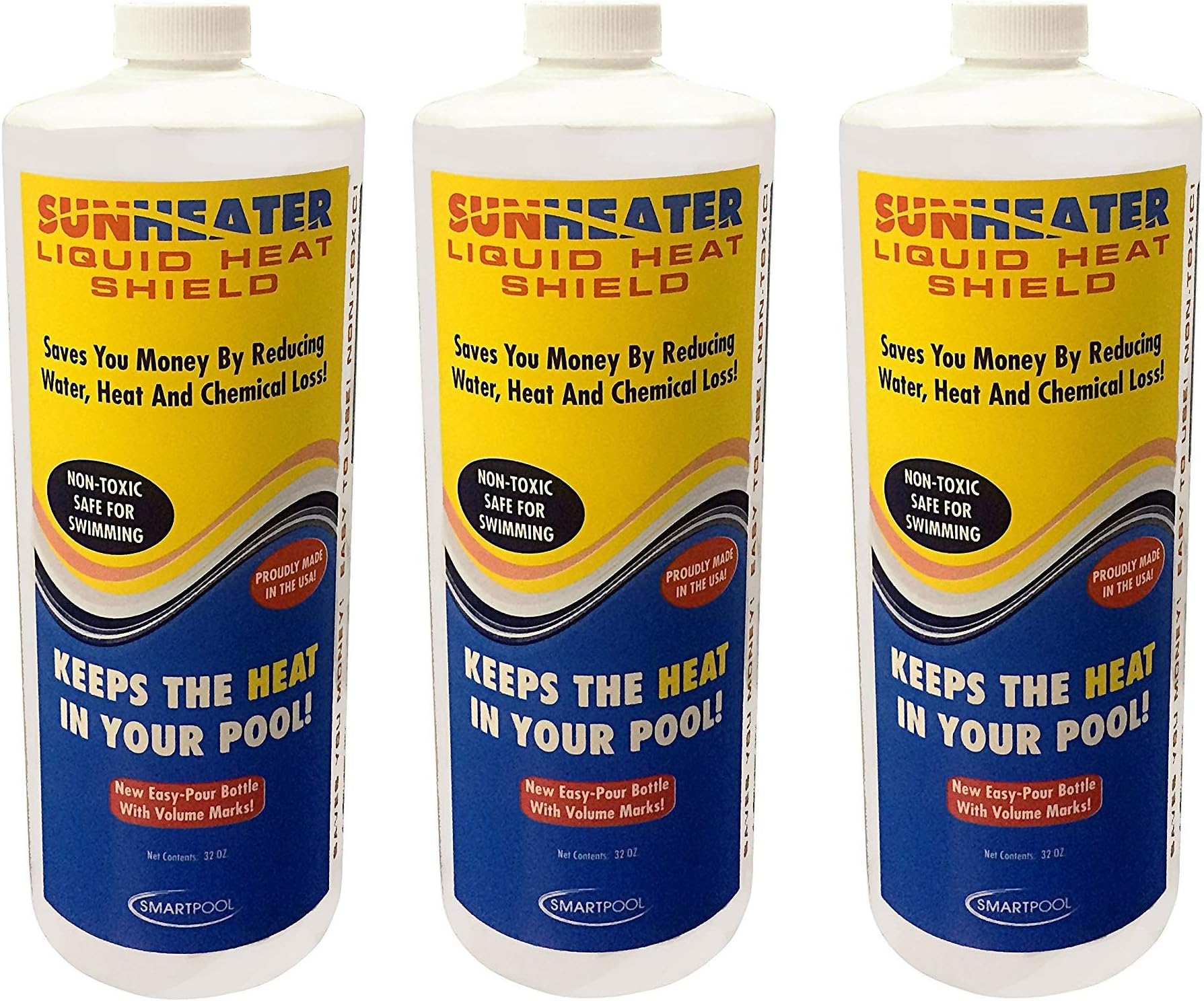 SmartPool SunHeater Solar Blanket Liquid HeatShield SHS32 Solar Blanket in a Bottle (Pack of 3)