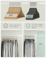 SONGMICS Velvet Hangers Set of 20 Non-Slip 360° Hook 0.6 cm Thick Grey view 5