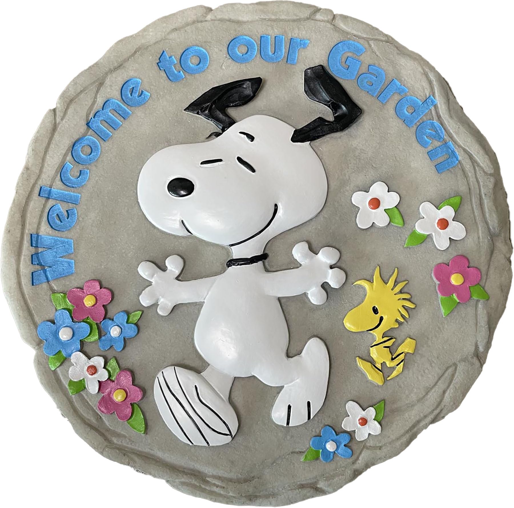 Spoontiques - Peanuts Welcome Stepping Stone - Decorative Garden Stone for Yard, Patio, Garden or Walkway - Outdoor or Indoor Home Decor