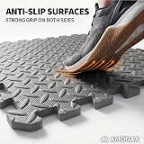 Amonax Gym Flooring Mats 60x60cm Interlocking EVA Foam 4 Tiles Grey view 3