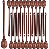 Meanplan 20 Pieces Wooden Spoons for Cooking Bulk 12 Inch Large Wood Mixing Spoon with Long Handle Oval Wooden Serving Utensil for Kitchen Cooking Tasting Mixing Baking Serving Utensils