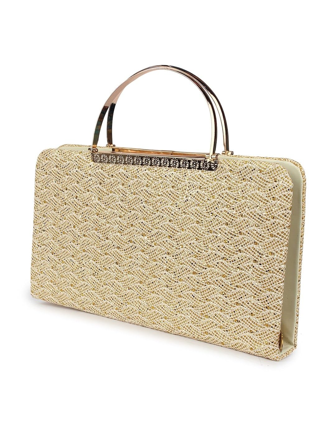 do bhai stylish classic clutches for women (light golden)