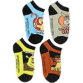Bioworld DreamWorks Shrek Boys' Socks Character Designs 4 Pairs Kids No Show Ankle Socks