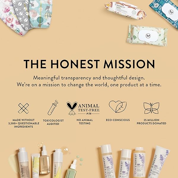 THE HONEST COMPANY CLEAN CONSCIOUS MULTI-USE WIPES | HYPOALLERGENIC + UNSCENTED FOR SENSITIVE SKIN | OVER 99% WATER, COMPOSTABLE, PLANT BASED, BABY WIPES | ROSE BLOSSOM, 288 COUNT