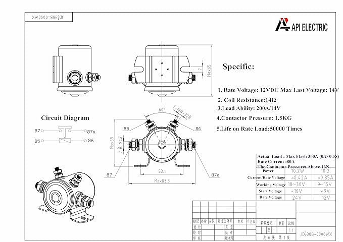150a Continuous Duty Solenoid Relay 4 Terminal For Winch Marine Golf Cart Heavy Duty 12vdc