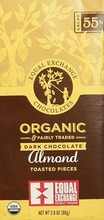 Equal exchange chocolates, Organic Dark chocolate, almond (745998990147)