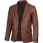 Decrum Real Leather Blazer for Men - Casual Fashion Mens Leather Coat